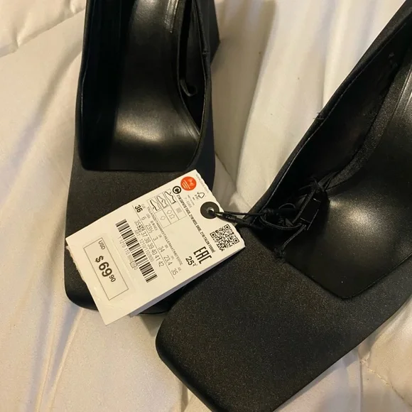 ZARA SHOES NEW WITH TAGS SQUARE HEEL - Picture 3 of 12